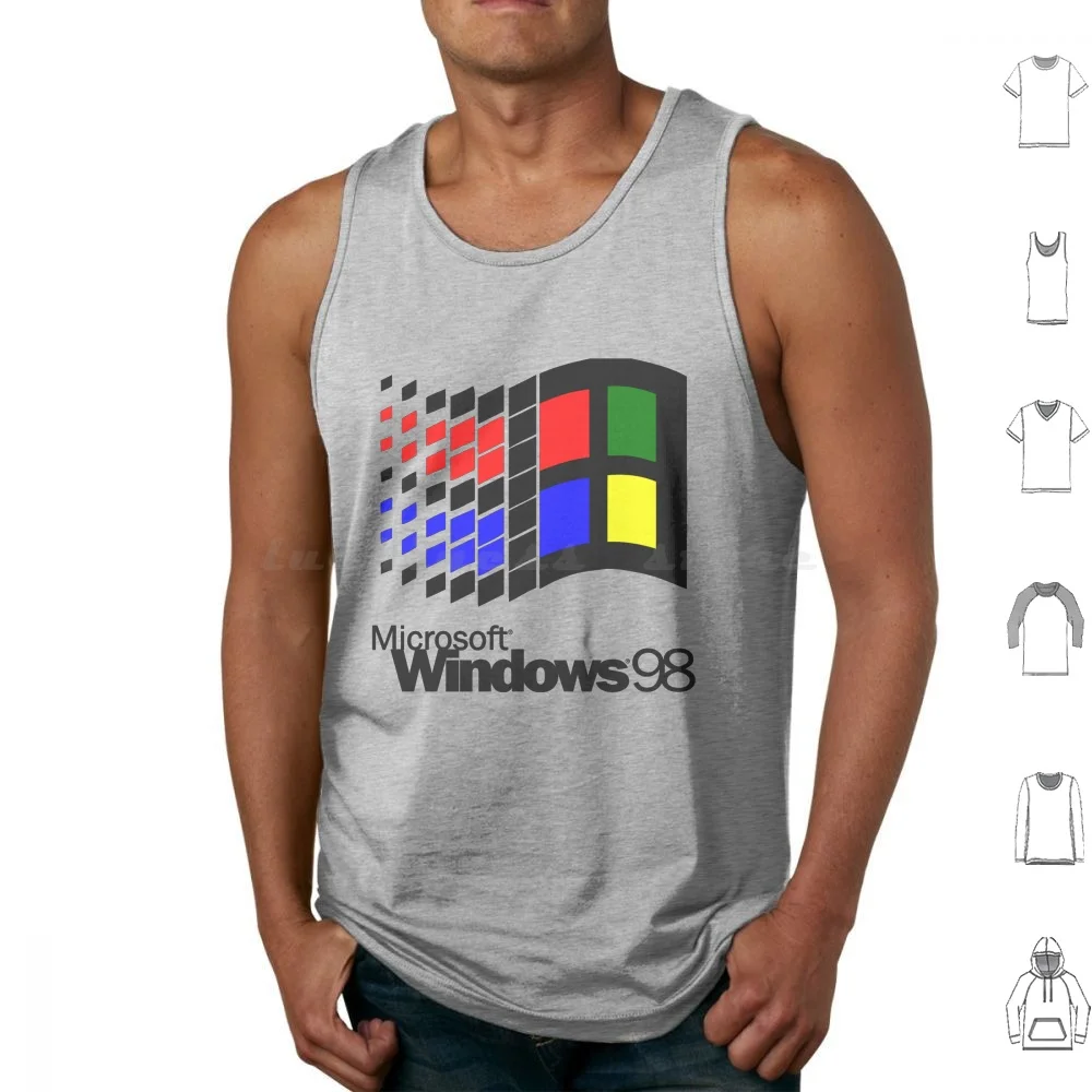 

Майка Microsoft Windows 98, жилет без рукавов с логотипом Windows 98 95