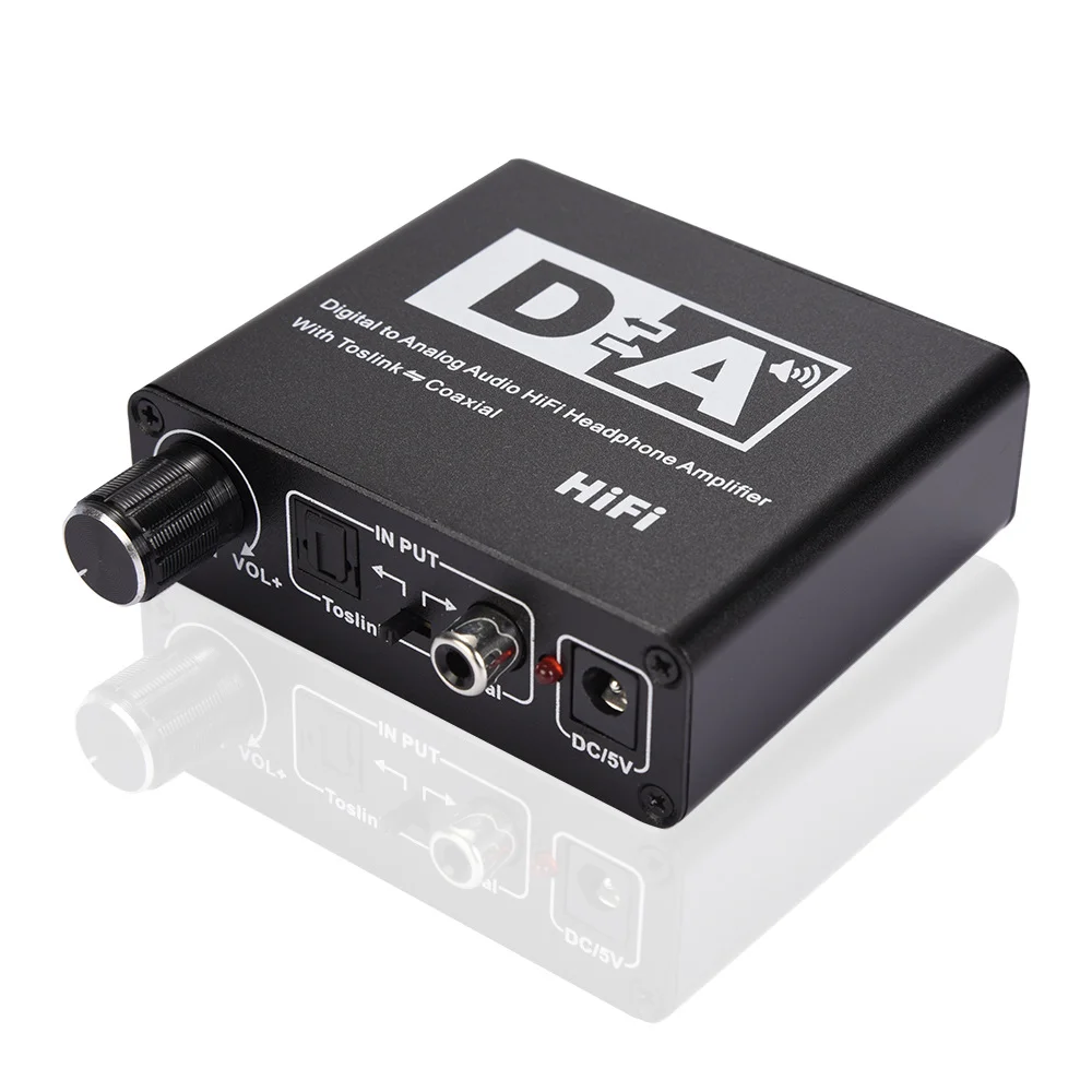 

Digital To Analog Fiber Coaxial To Analog Audio Converter 3.5mm Output HIFI Volume Adjustment DAC