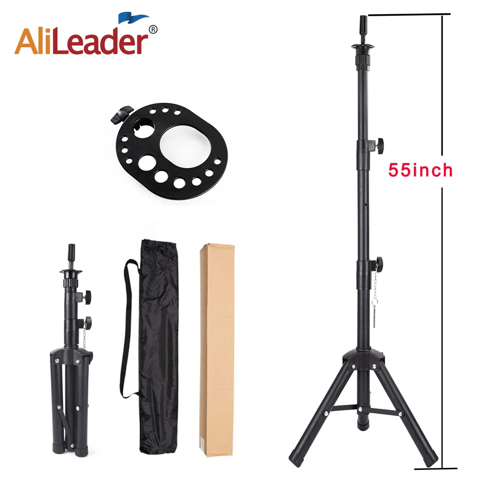 

Штатив для париков, регулируемая подставка для парика, для обучения манекену, зажим для парикмахерских, черный