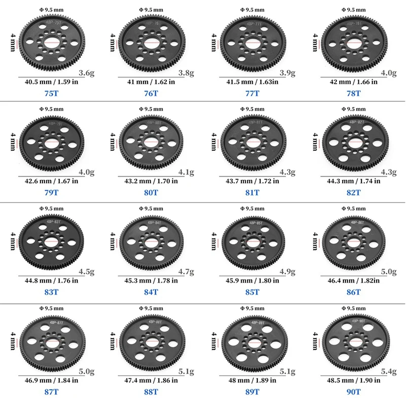 4 шт. 48P цилиндрическая шестерня универсальная основная для 3Racing Sakura S XI XIS CS D4 D5 1/10