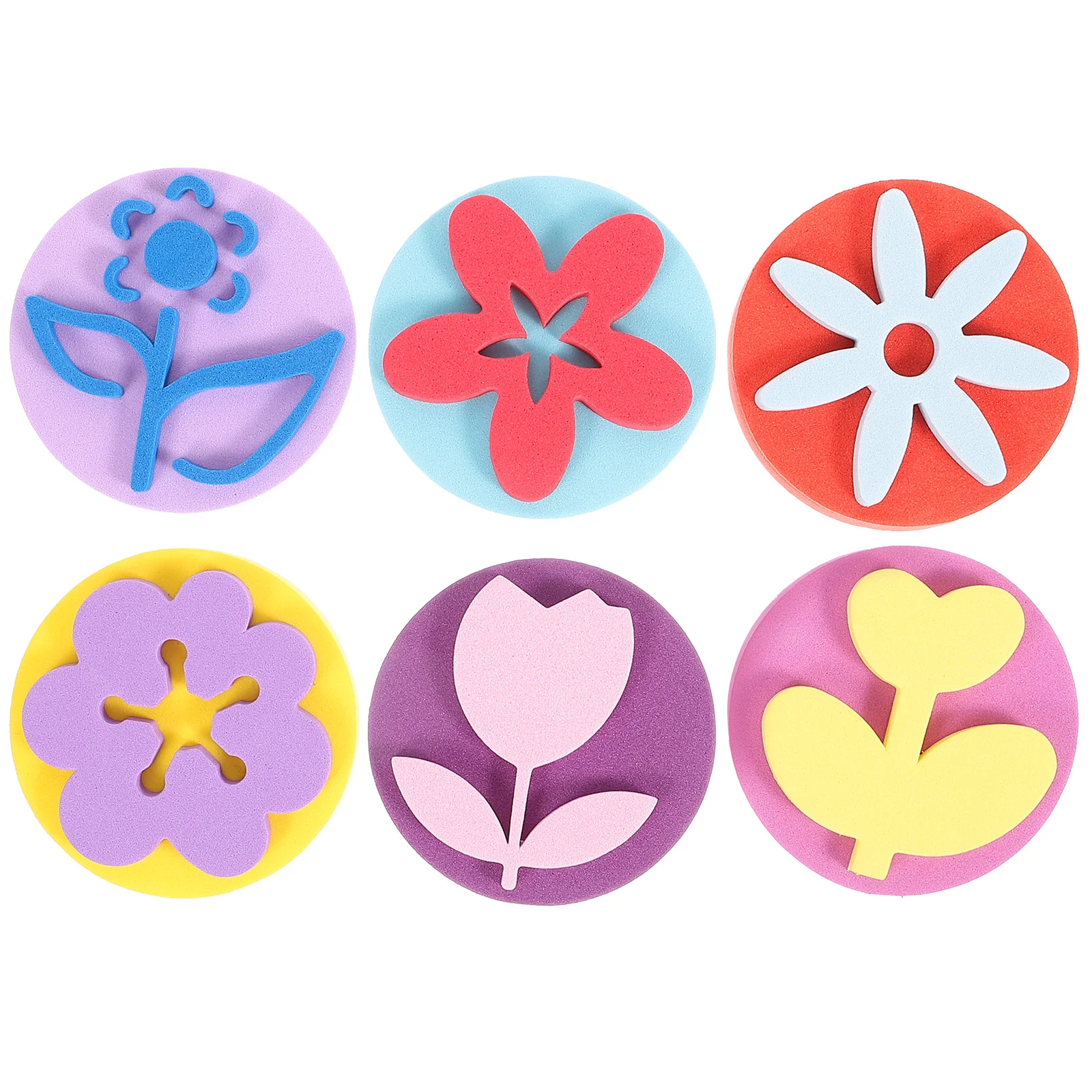 

6 Pcs Sponge DIY Painting Sponge Stamps Children Doodle Graffiti Tool Random Color