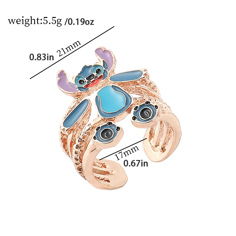 Регулируемые Открытые Кольца для женщин мультяшный милый стежок смешные