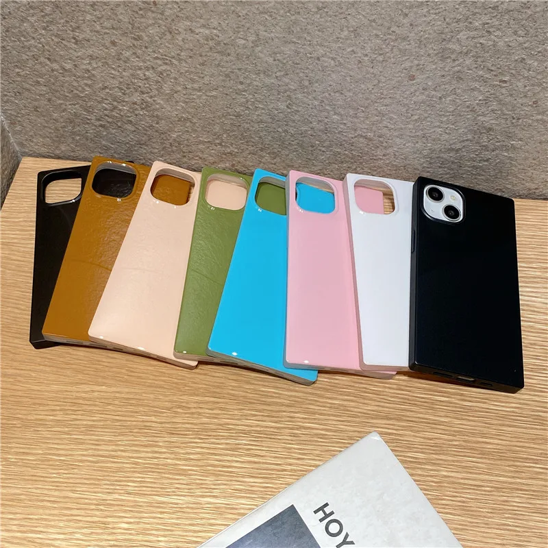 

Роскошный квадратный противоударный силиконовый чехол для телефона Iphone 13 12 Pro 11 14 Pro Max, мягкий ТПУ полноразмерный защитный бампер, простой ч...