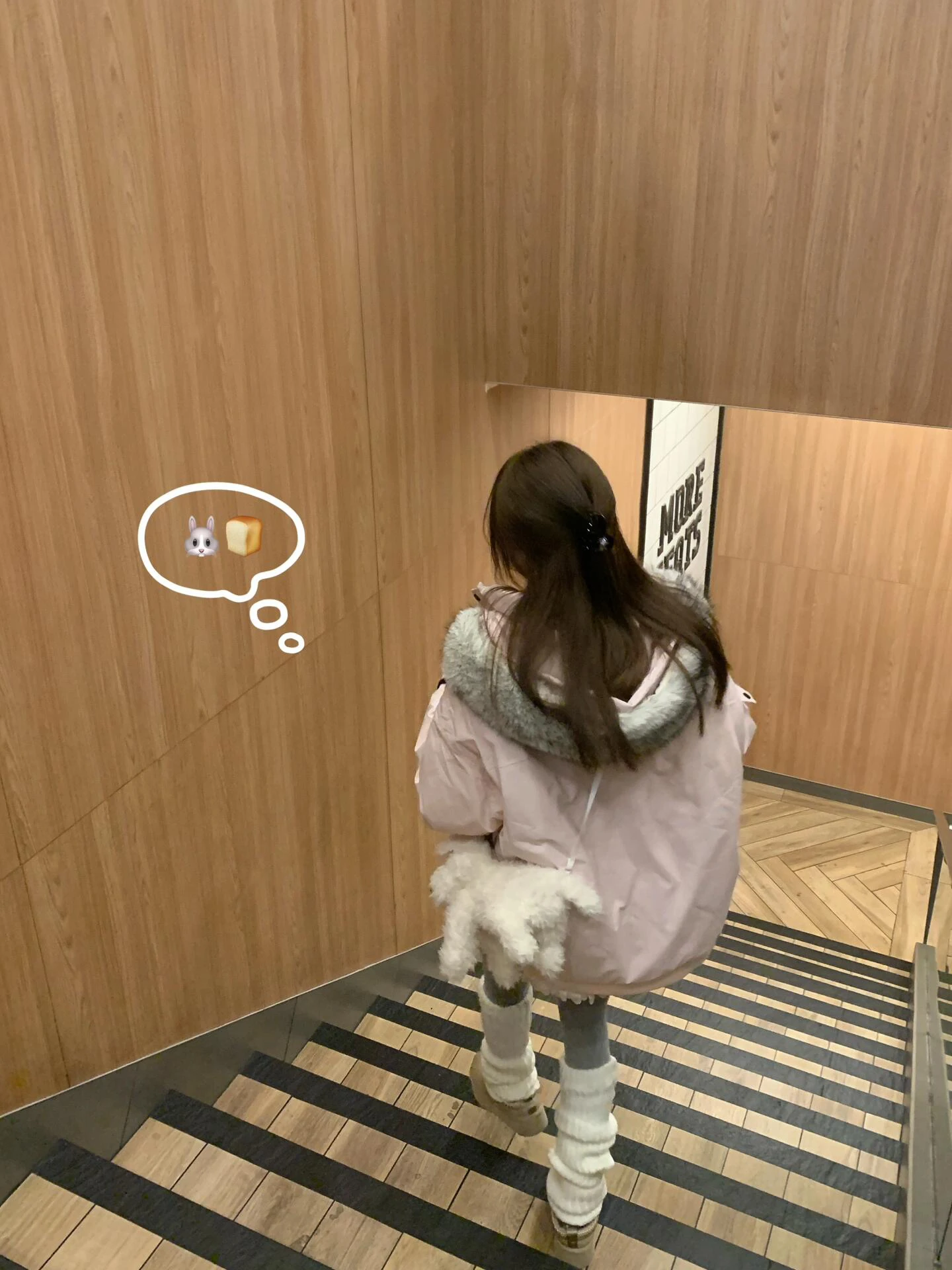 Повседневная маленькая куртка Parker с хлопковой подкладкой и розовым меховым