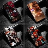 avengers iron man spiderman phone case for xiaomi redmi 9t coque back soft silicone cover funda black