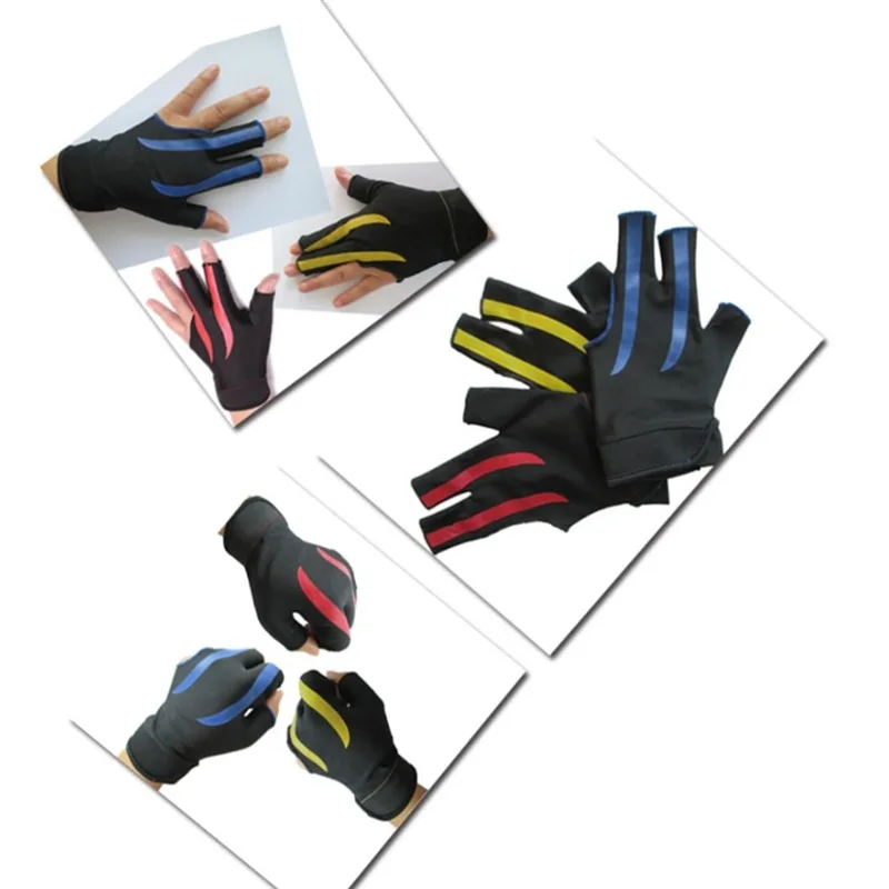 

1Pcs Three Fingers Full-Finger Snooker Pool Cue Billiard Glove for Left Hand Lycra Fabrics Embroidery Billiard Accessory New