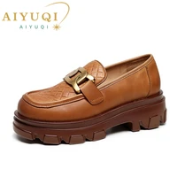 aiyuqi women shoes platform 2022 new natural genuine leather ladies single shoes retro casual ladies spring shoes