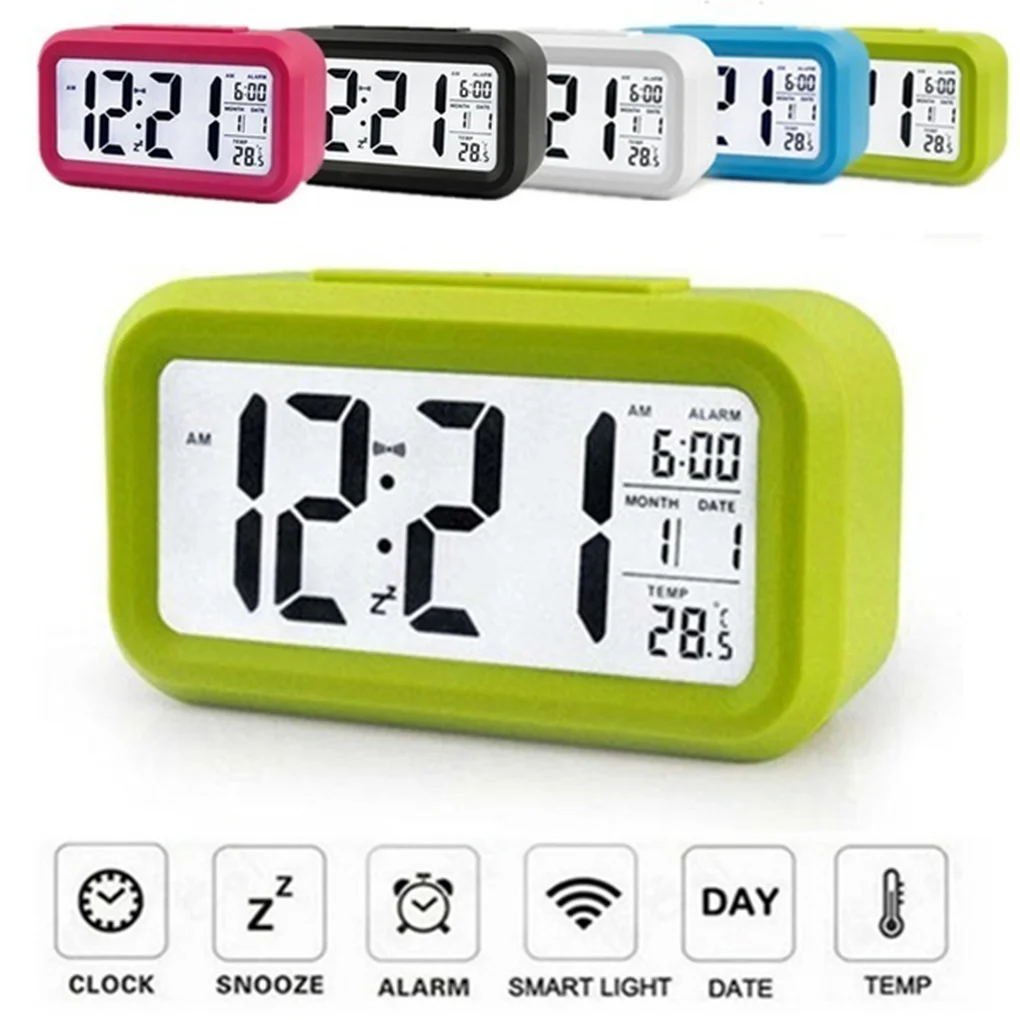 

NewLarge LED Backlight Display Clock Digital Alarm Clock Electronic Clock Temperature For Home Office Travel Desktop Decor Clock
