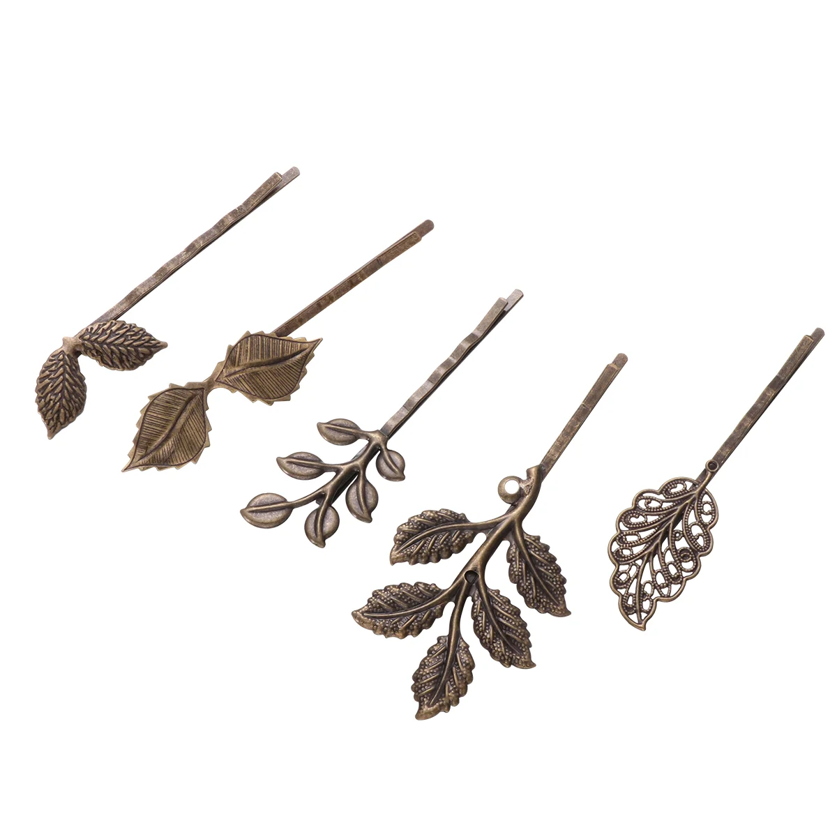 

Hair Leaf Bobby Bronze Clip Vintage Barrettes Clips Retro Hairpin Minimalist Pin Women Metal Leaves Decorative Wedding Hollow