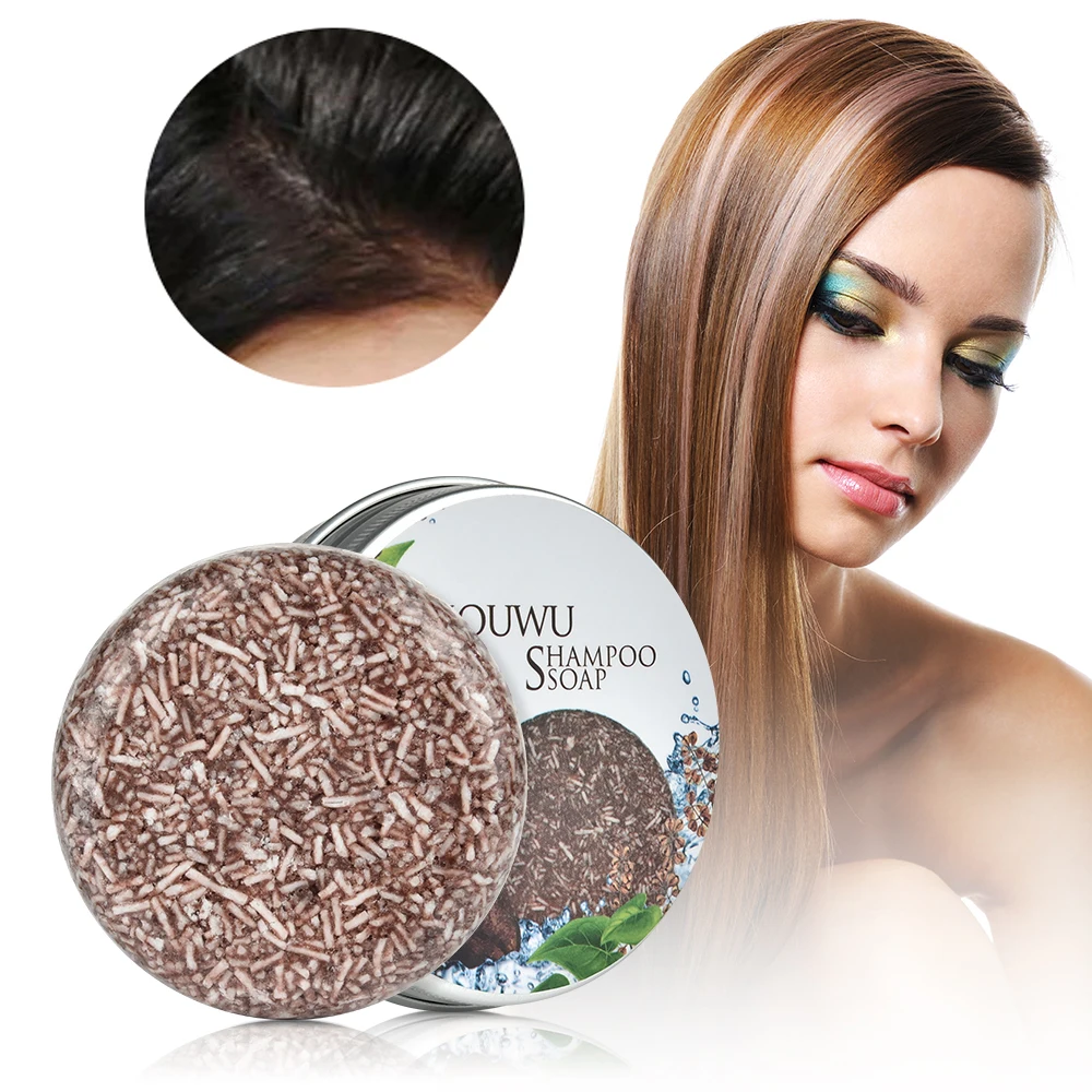 Polygonum Essence Hair Darkening Shampoo Soap Natural Organic Mild Formula Hair Shampoo Gray Hair Reverse Anti Loss Hair Care