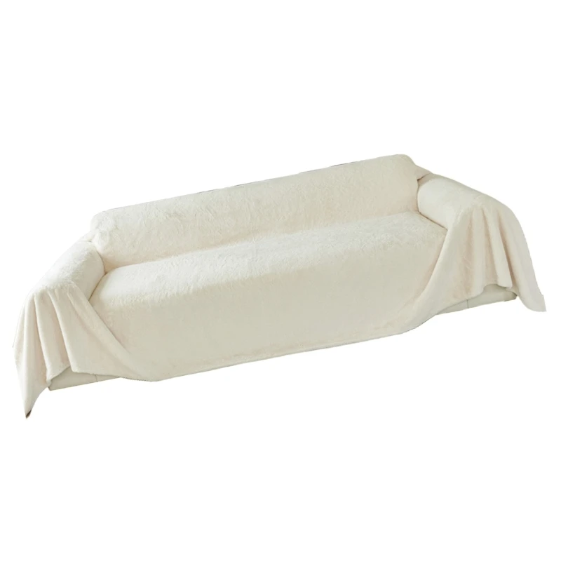 Мягкое плюшевое покрывало для дивана однотонное одеяло легкая чистка защита