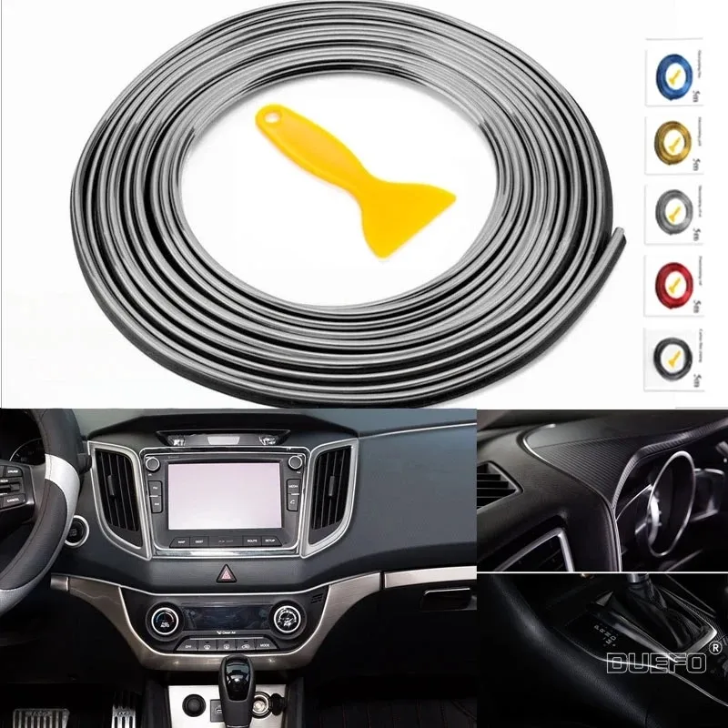 

5M/pcs Car Styling Universal DIY Flexible Interior Decoration Moulding Trim Strips Car Central Control and Door Decoration Strip