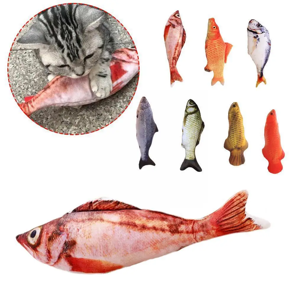 

New Interactive Cat Toy Imitation Fish Toy Pet Plush Cat Cat Little Toy Fun Fish Cat Carp Supply Pet Mint Stick U5V7