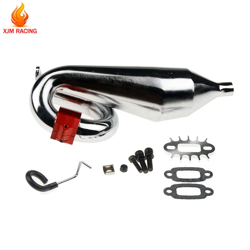 Aluminum Exhaust Pipe Kit with Metal Clamp Red for 1/5 HPI ROFUN BAHA Kingmotor ROVAN BAJA 5B 5T 5SC Truck Rc Car Racing Parts |