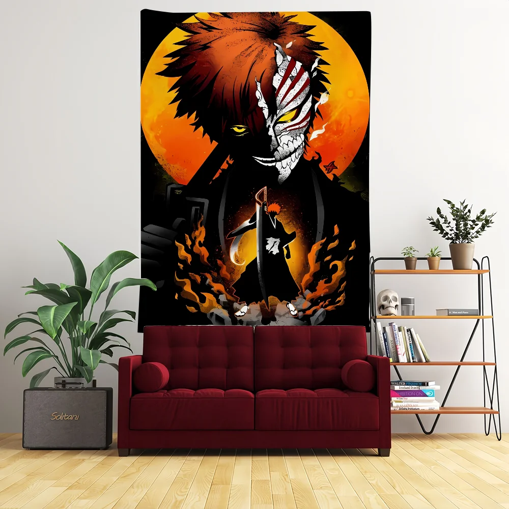 Фото B-bleach-h аниме l-Ichigo-o флаг для гостиной, настенный клуб, подвесной домашний декор в общежитии, художественный гараж, бар, живое украшение, баннер №2