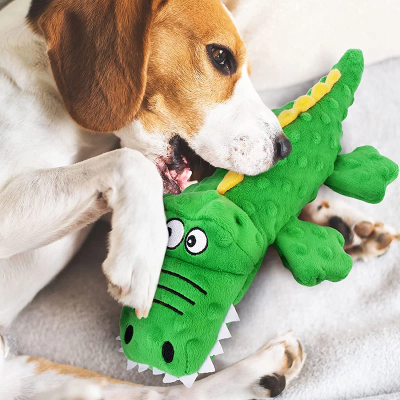

Crocodile Dog Toy Tough Plush Squeaky Pet Accessories Chien Stuffing Crinkle Paper Juguetes Para Perro Interactive Cat Supplies