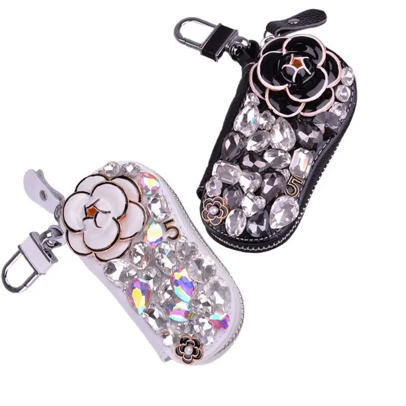 

Car Key Bag Lovely Lady Creative Diamond Inlaid Universal Car Key Case Porta Chaves Purse Wallet Portfel
