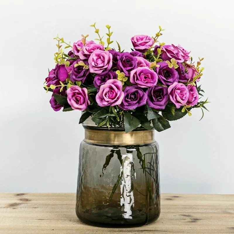 

Artificial Flower 26cm European Rose Flower DIY Hotel Home Wedding Party Vase Flower Arrangement Decoration Valentine's Day Gift