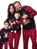 family matching pajamas sets christmas mommy and me xmas clothes topspants father mother children babys sleepwear