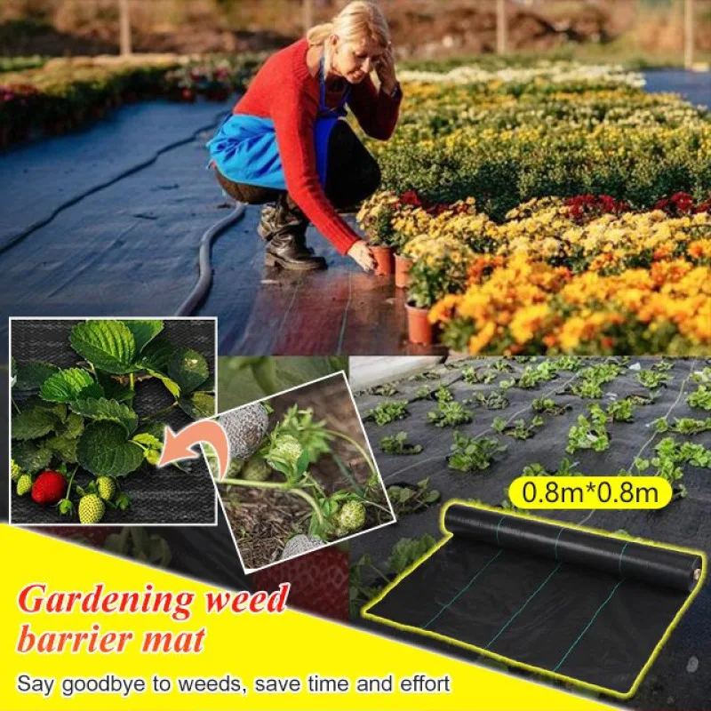 Черная Плетеная садовая дышащая анти-травяная ткань для теплиц