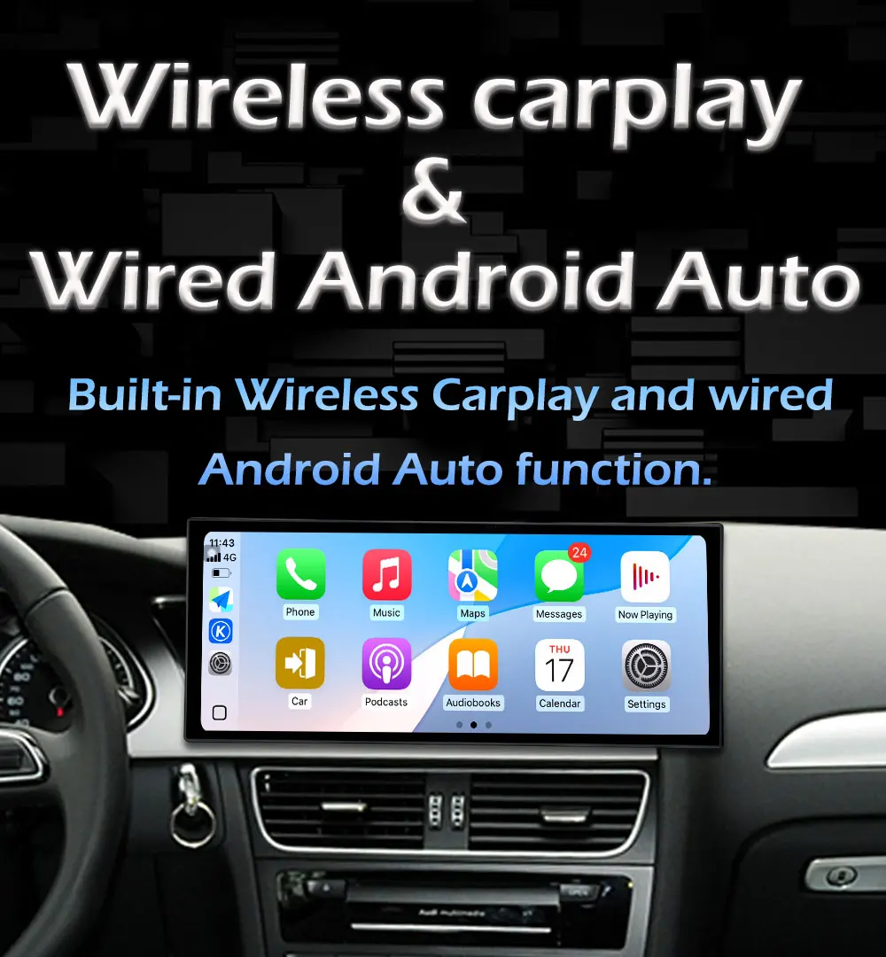 Фото Для Audi Q5 2009 2010 2011 2012 2013-2017 Беспроводной Carplay Android 14 Bluetooth Вентилятор охлаждения DSP Стерео Авторадио 4G Головное устройство №2