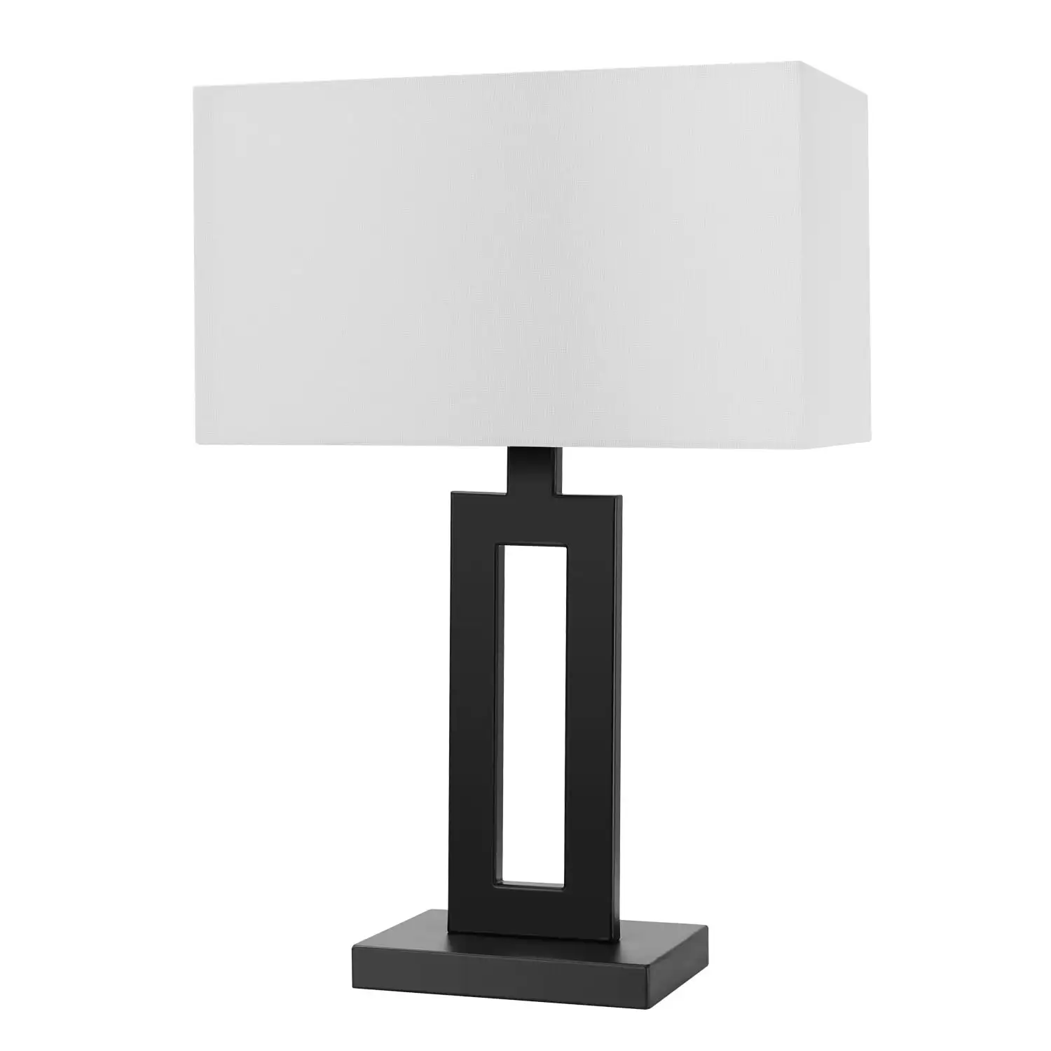 

Globe D'Alessio 20" Matte Black Table Lamp with White Linen Shade, 67045