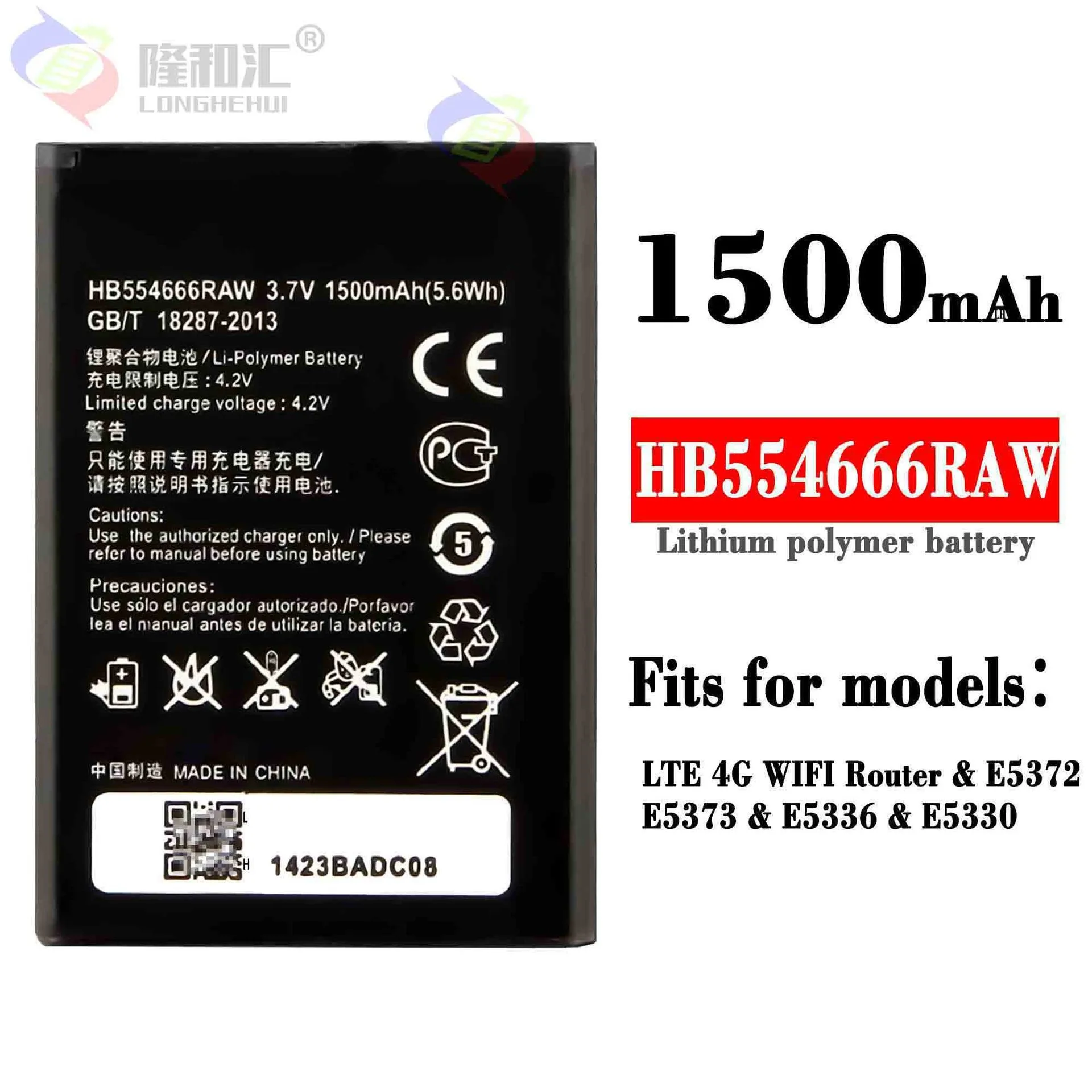 

Huawei Original Replacement Phone Battery 1500mAh HB554666RAW Battery for Huawei E5375 E5330 E5336 E5372 EC5377 Smartphone