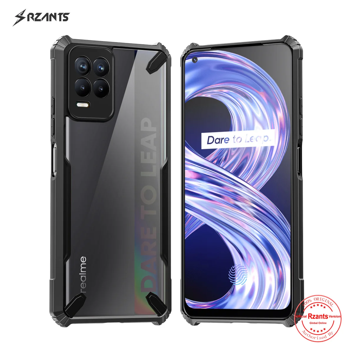 

Rzants For Realme 8 Realme 8 Pro 4G Clear Case [Bull] Design Cover Slim Thin Strong Protection AirBag Crystal Phone Casing