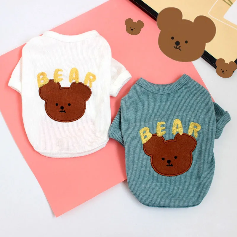 

Pet Thin Section Summer Dog Clothes Spring Clothes Cute Bear Feet T-Shirt Chihuahua Small Dog Cat Bottoming Shirt Puppy Clothes