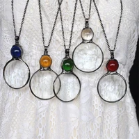decorative necklace with 3x magnifier magnifying glass pendant for women jewelry gift