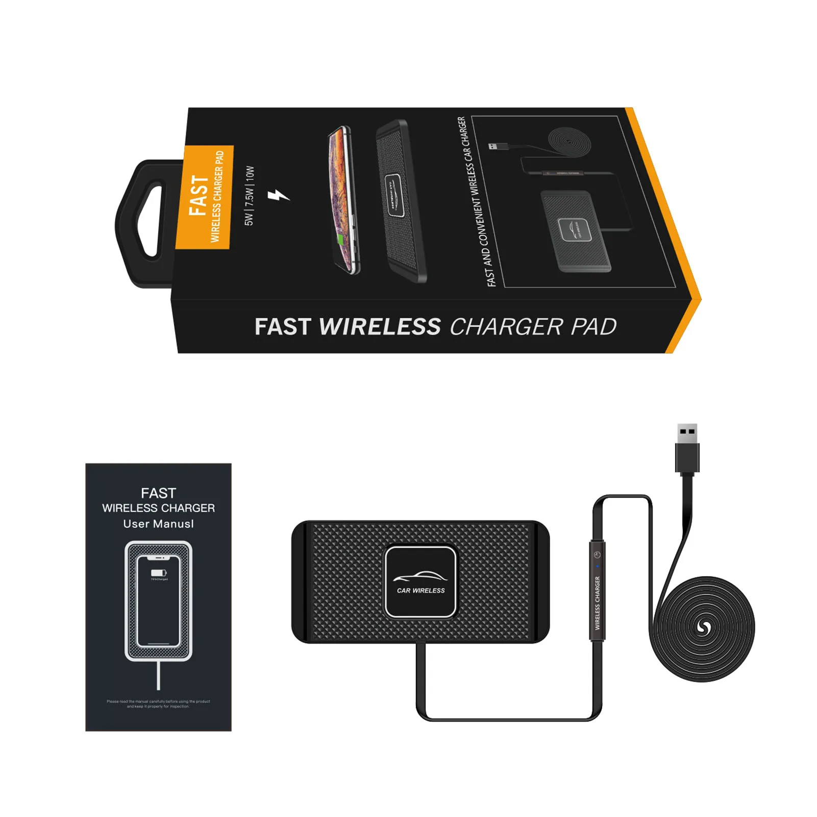 

QI Car Wireless Quickly Charger Car Wireless Charging Pad Phone Holder Easy To Use Qi 15W Car Charging Pad