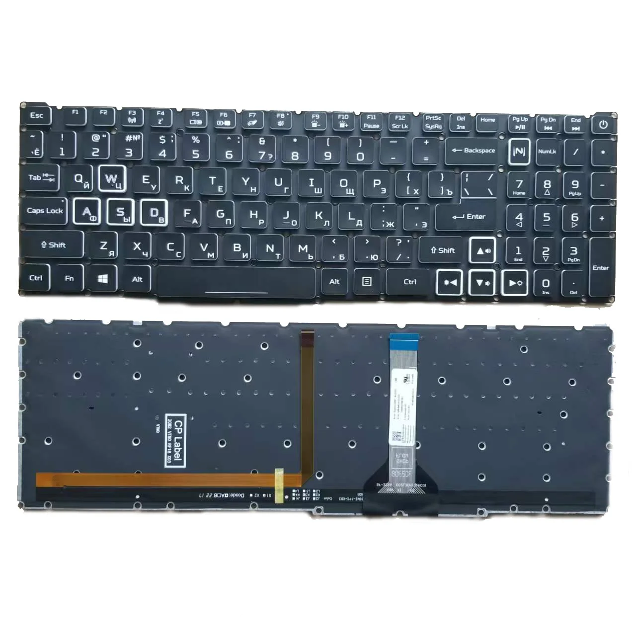 Новая американская русская красная RGB-клавиатура для Acer Nitro 5 AN515-56 AN515-57 AN515-45 Predator