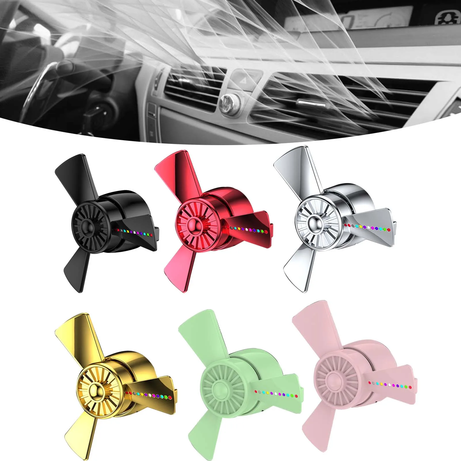 

Car Aromatherapy Vent Clips Unique LED Light Car Fresheners Lovely Car Air Outlet Freshener Clip Aroma Diffuser Decor Fragrant