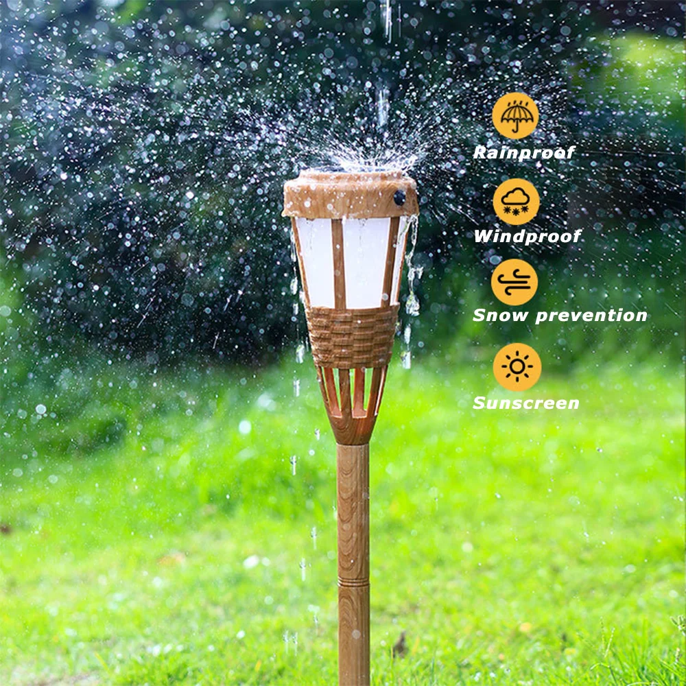 Бамбуковый светодиодный светильник ручной работы на солнечной батарее