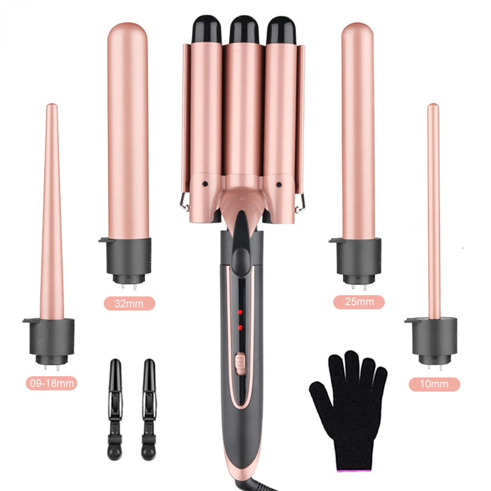 5 IN 1 Curling Iron Multifunctional Head Changer LED Display Hair Curler 1 Host with 11 header Anti-scalding Design Styling Tool