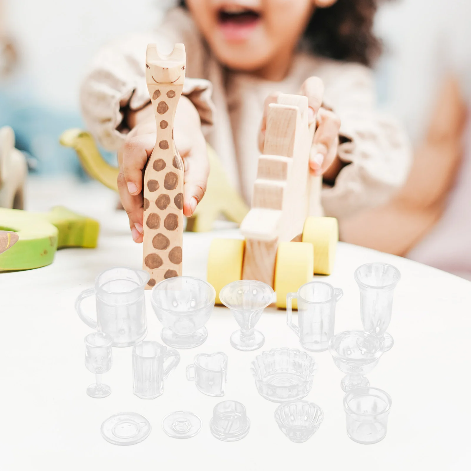 

15pcs 1:12 Kitchen Plastic Pretend Game Kitchen Props Miniature Tableware House Tableware House Model