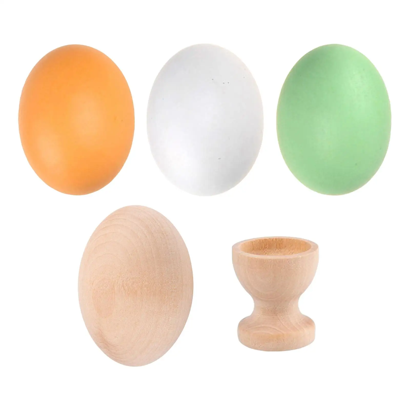 

Wooden Easter Egg Kids Pretend Toy DIY Art Crafts Ornament Dyeing Party Supplies Teaching Aids Hand Painting Simulation Fake Egg