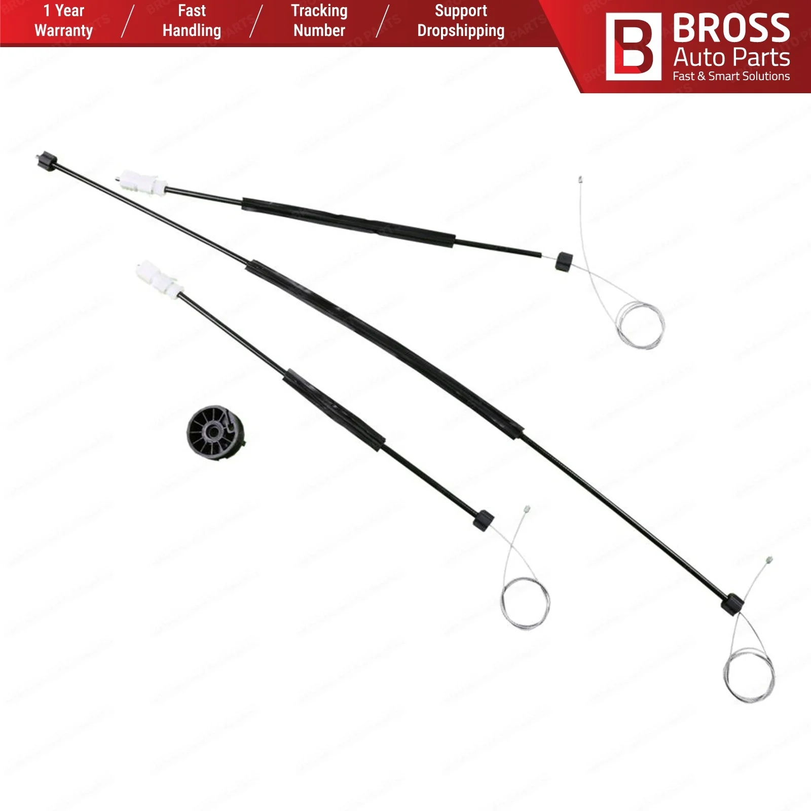 Автозапчасти Bross BWR676 комплект для ремонта стеклоподъемника передняя левая дверь