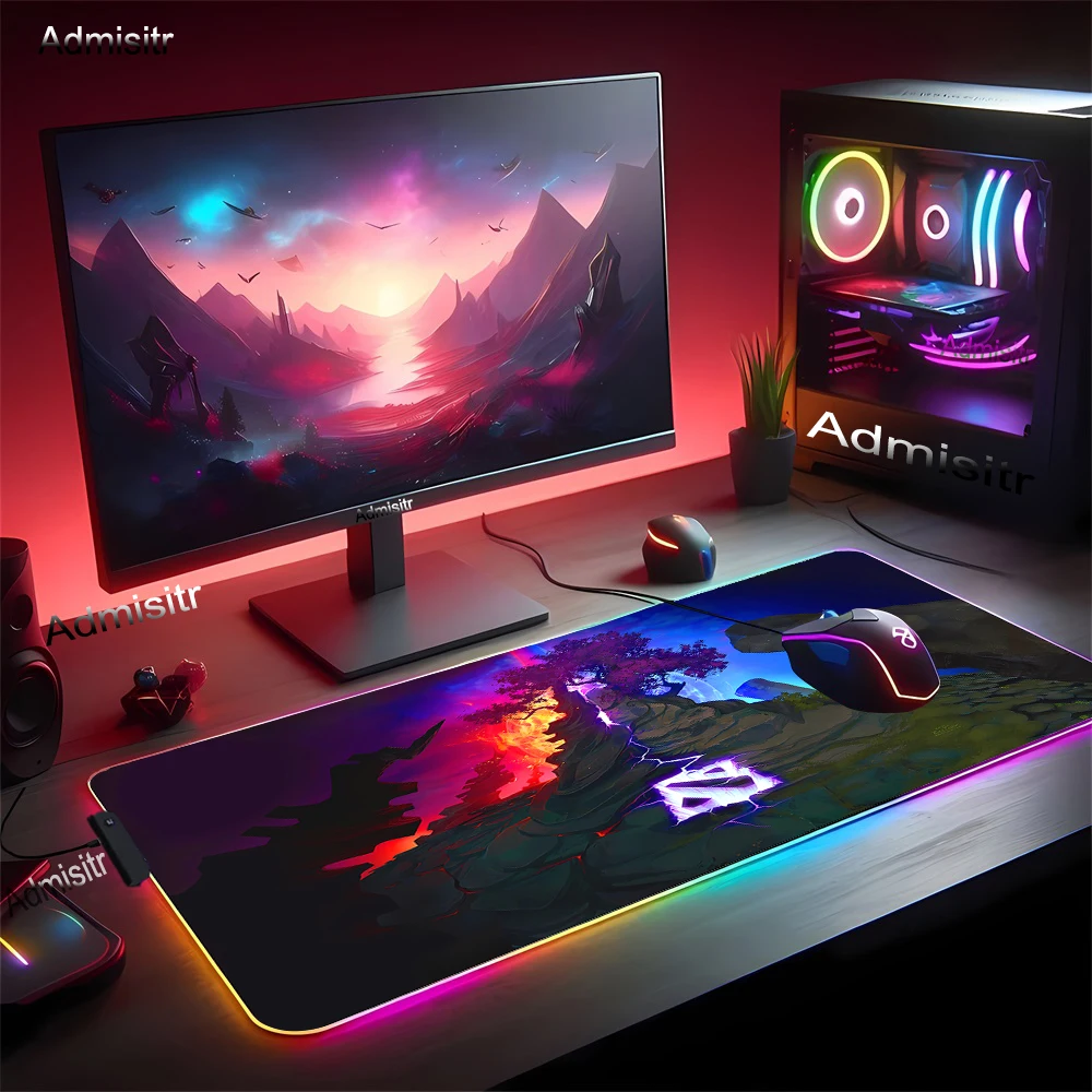 Фото DOTA2 Светодиодные игровые коврики для мыши Большой игровой настольный коврик PC Gamer Xxl Коврик для мыши RGB Крутой коврик для мыши Светящиеся коврики для мыши с подсветкой №3