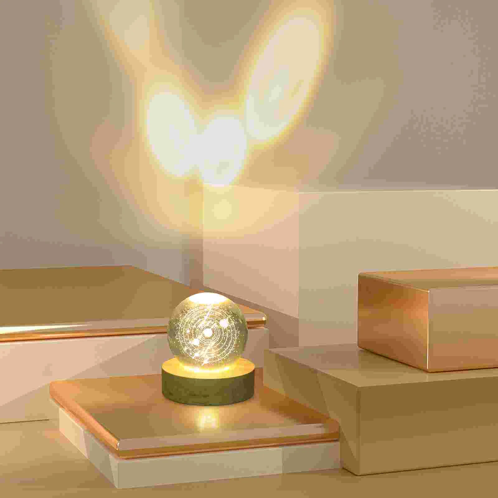 

1 Set Crystal Ball Sphere with LED Light Base Crystal Ball Adornment Artwork