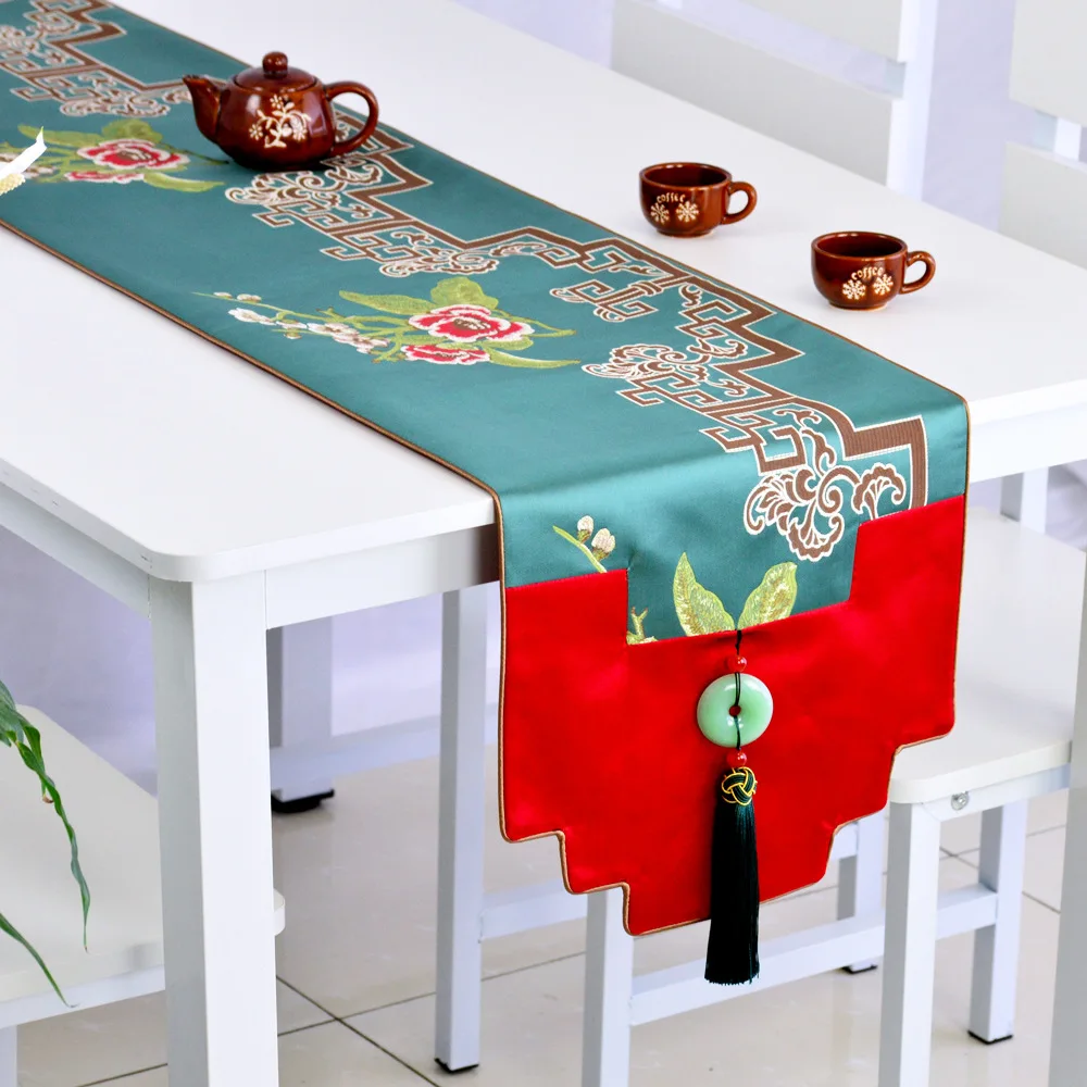 

Silk Table Runner Chinese Simple Table Runner Tea Tablecloth TV Cabinet Covering Cloth Shoe Cabinet Bed Table Runners Modern