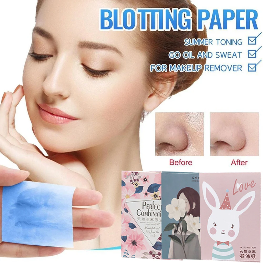 

50 Sheets Oil Absorbing Paper Oil-absorbing Face Wipes Control Oil Blotting Paper Facial Cleanser Face Cleaning Makeup Tool