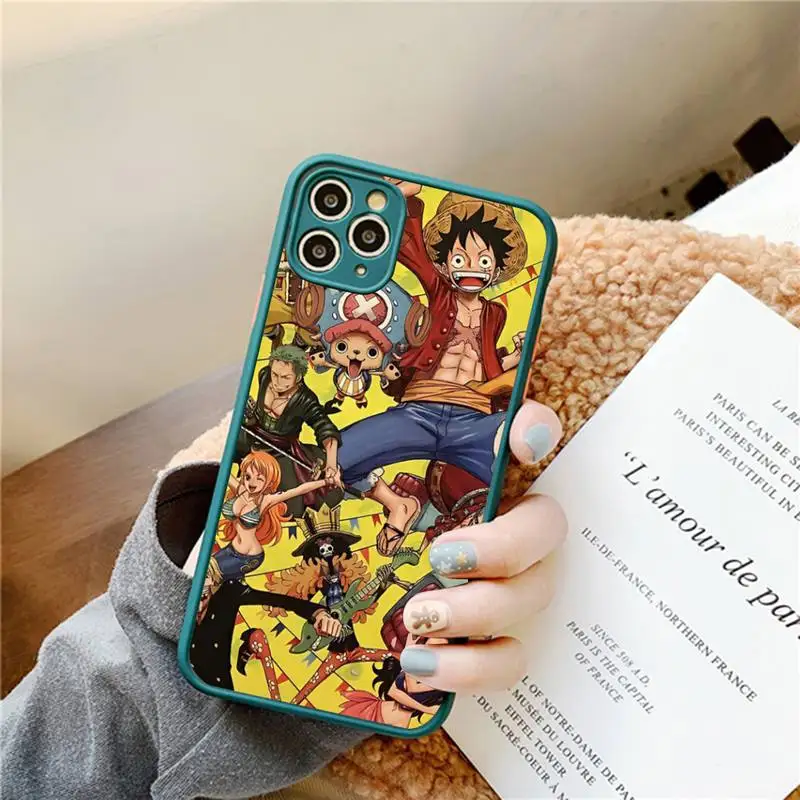 O-OneS P-PieceS Phone Case for iPhone 14 11 12 13 Mini Pro Max 8 7 Plus X XR XS MAX Translucent Matte Cover