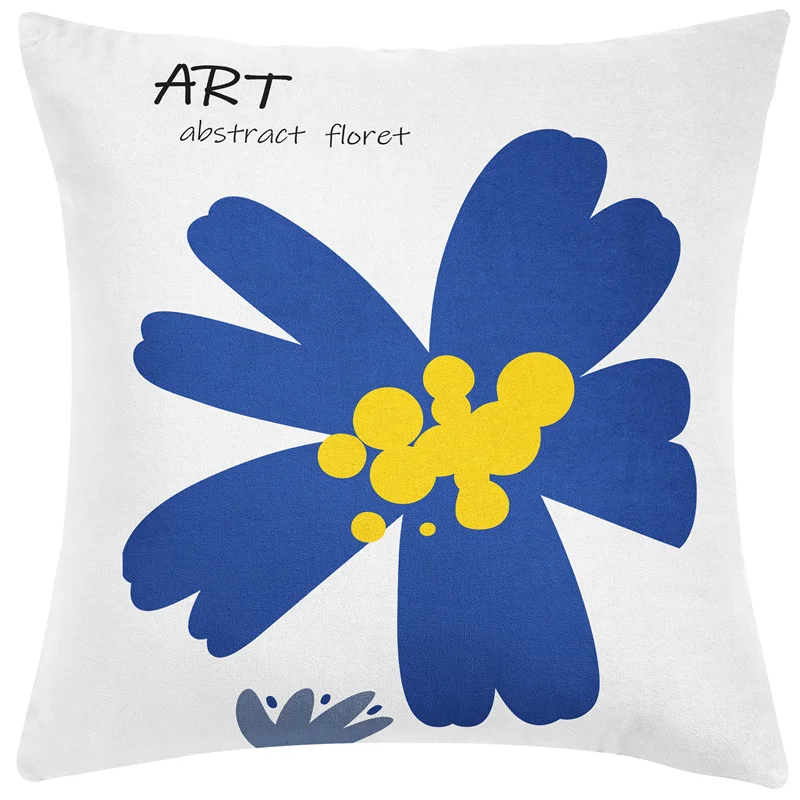 

Blue Throw Pillowcase Office Sofa Decorative Pillows Case Minimalist Home Decor Modern Abstract Geometric Cushion Cover
