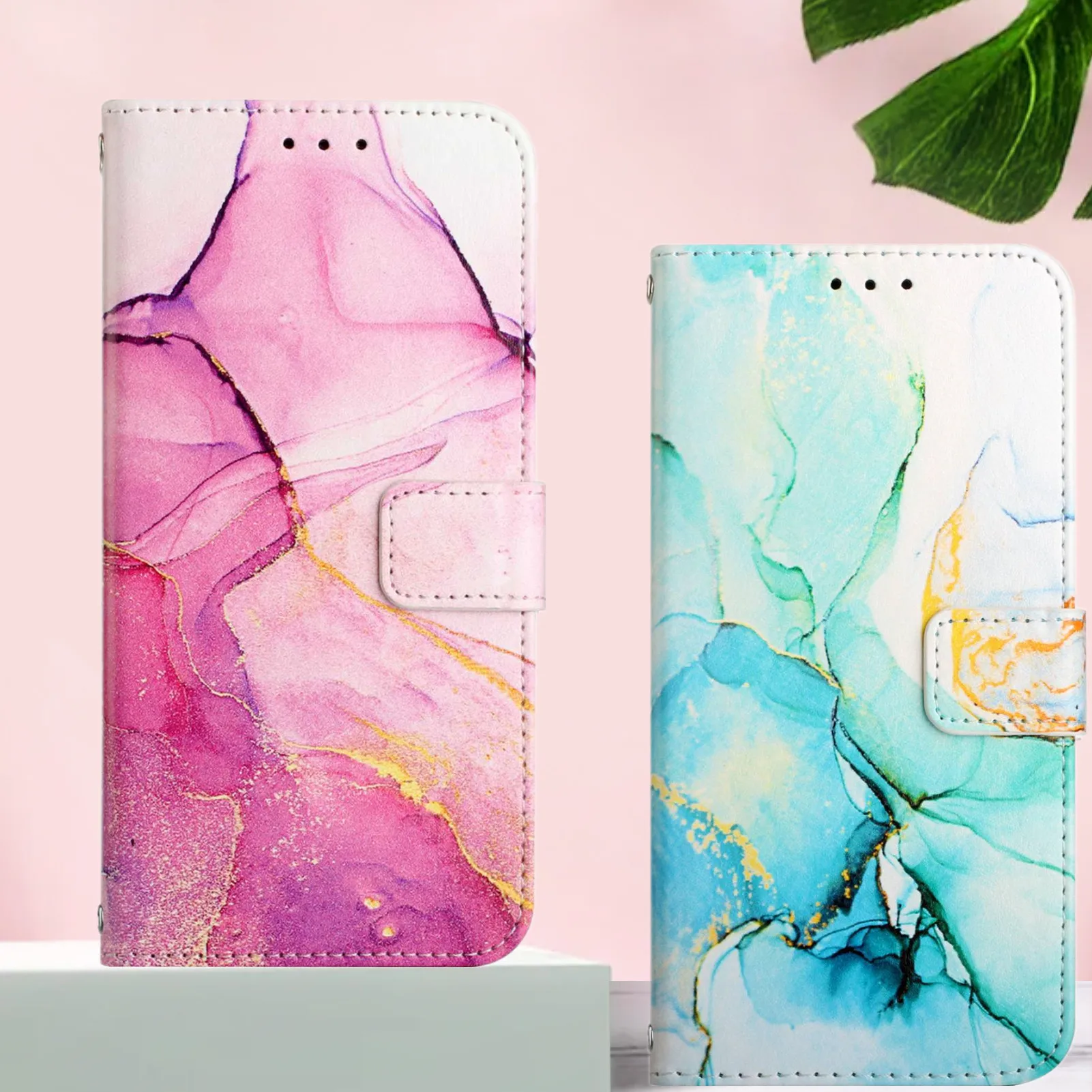 

Luxury Marble Flip Phone Case for Oneplus 10R ACE 10 Pro Nord N20 CE 2 Lite 2T N200 Cover Leather Wallet Card Slots Stand Shell