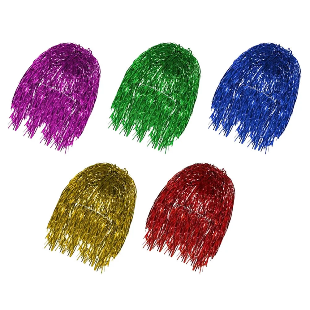 

5 Pcs Tinsel Hair Funny Party Wigs Charming Aluminum Foil Shiny Fake Colorful Plastic Fashionable Cosplay Headdress