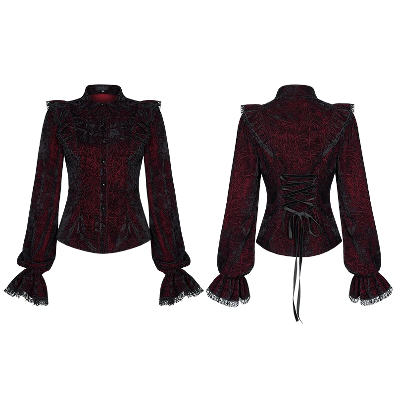Женская винтажная блузка в стиле Панк RAVE Готическая Роскошная бархатная