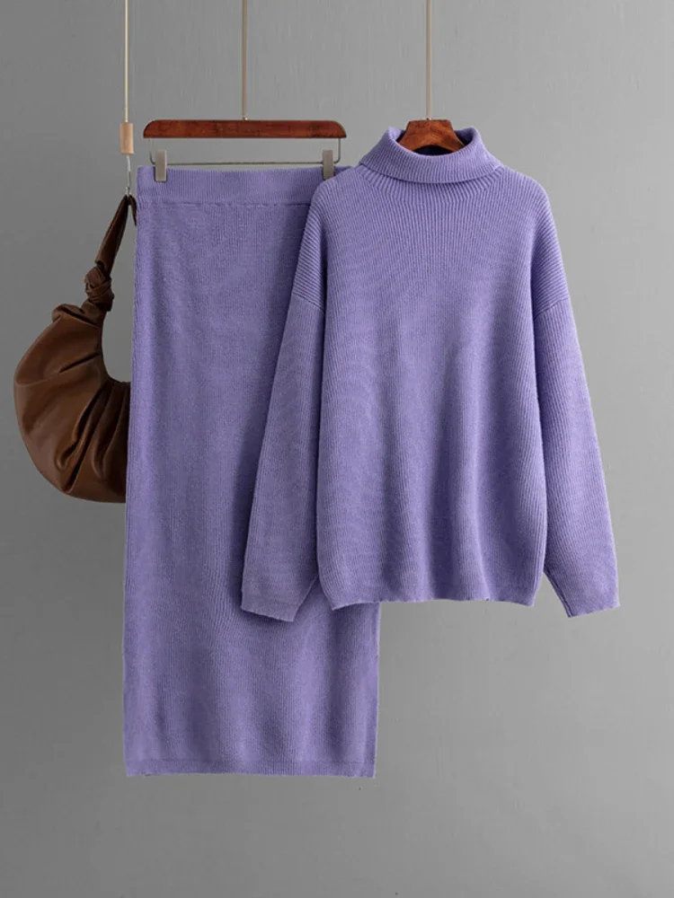 Осенне-зимние женские комплекты пуловеров для женщин свитер из 2 предметов