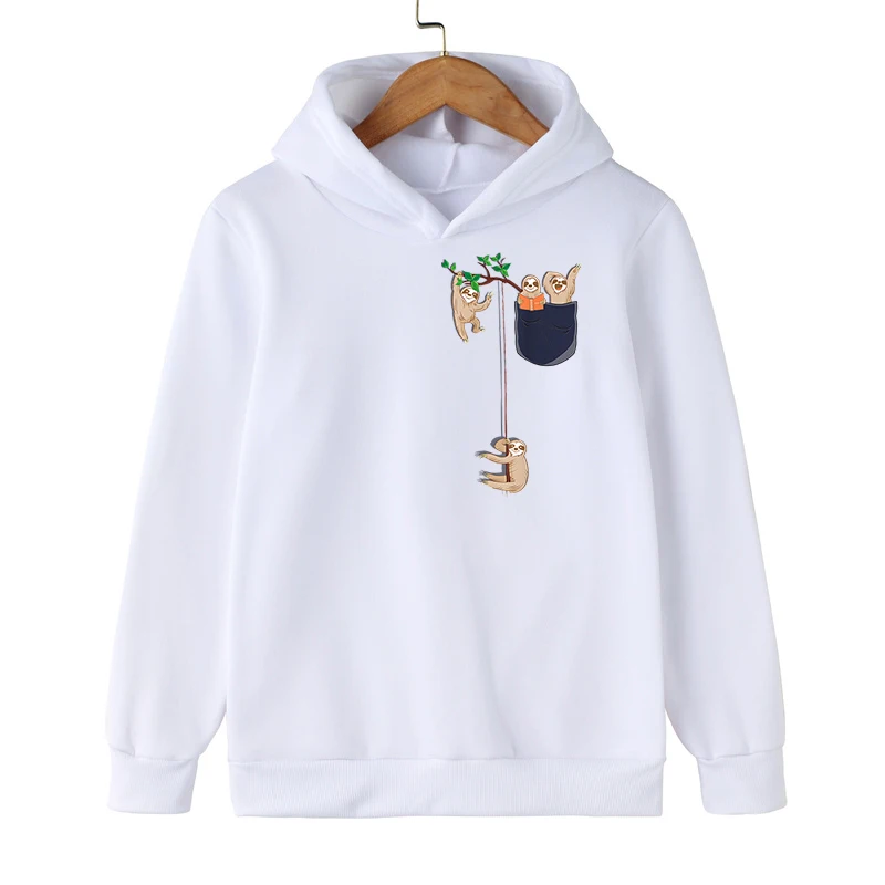 

Детская одежда Ленивец с мультяшным принтом животных, повседневные модные толстовки для мальчиков и девочек, разноцветные толстовки с длинным рукавом, Осенние Топы
