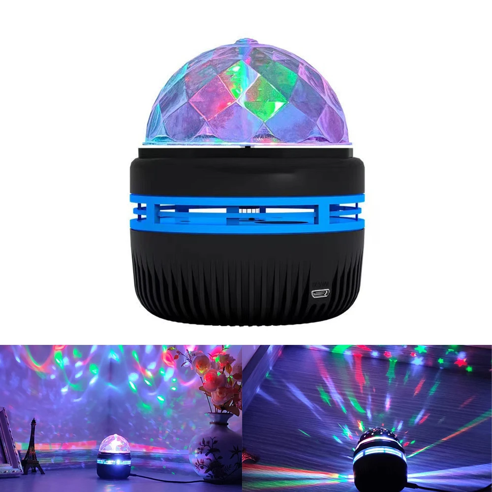 

5V LED Projection Light 4W RGB Crystal Ball Lamp Starry Sky Rotating Lights Disco Bulb For Party DJ KTV Bar Car Decoration New